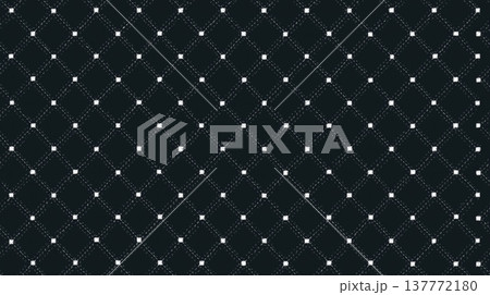 Repeating dark grid pattern with white square points. Repeating dark grid pattern showing dashed lines and small white square points as a subtle background 137772180