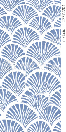 Japanese seamless pattern with blue hemp leaf motif. Repeating pattern showing stylized Japanese asa-no-ha motif in indigo blue Japanese seamless pattern with blue hemp leaf motif. Repeating pattern showing stylized Japanese asa-no-ha motif in indigo blue 137772204