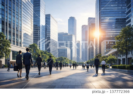 帰宅するビジネスマン 137772366