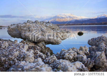 View of Lake Van, Traveling by car in Turkey, Van city 137773131