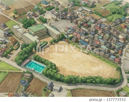 俯瞰で見る上尾市立大石南小学校 137773552