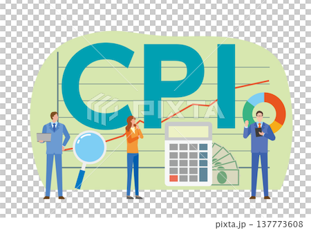 CPI_消費者物価指数の文字と人々 137773608