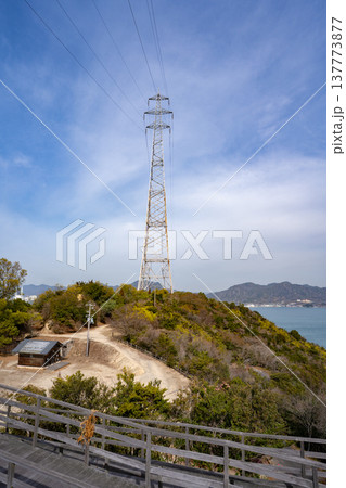 大久野島の日本一高い送電鉄塔 137773877