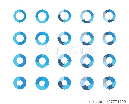 イラスト素材:サイクル図 サイクル矢印 青 set of recycling icons. recy イラスト素材:サイクル図 サイクル矢印 青 set of recycling icons. recy 137773906