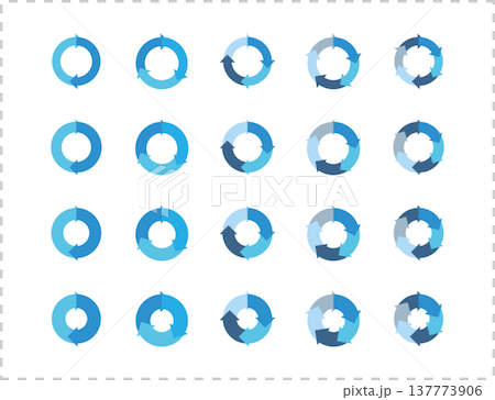 イラスト素材:サイクル図 サイクル矢印 青 set of recycling icons. recy イラスト素材:サイクル図 サイクル矢印 青 set of recycling icons. recy 137773906