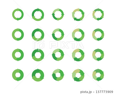 イラスト素材:サイクル図 サイクル矢印 緑 set of recycling icons. recy イラスト素材:サイクル図 サイクル矢印 緑 set of recycling icons. recy 137773909