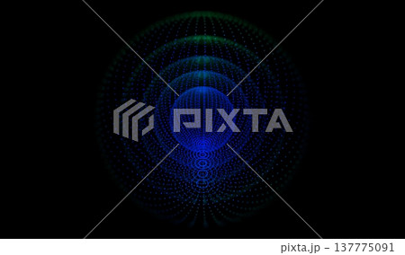 Dot ai global 3d wireframe sphere for abstract design element. Network technology big data background with copy space for digital cyber banner concept.  137775091