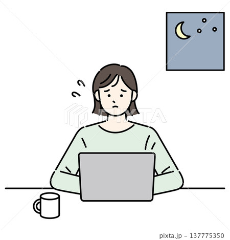 パソコン作業で困っている女性 137775350