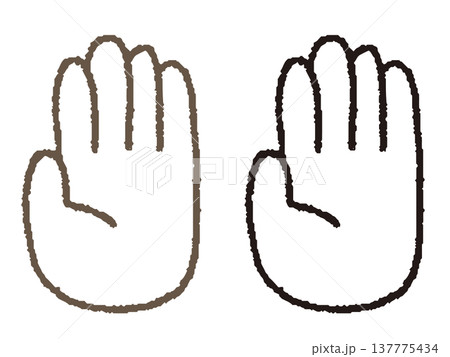 指をそろえた左手のパー 137775434