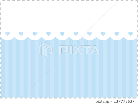 Cute blue striped and heart lace trim background frame material Cute blue striped and heart lace trim background frame material 137775637