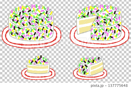 手描きでラフなカラースプレーのケーキ 手描きでラフなカラースプレーのケーキ 137775648