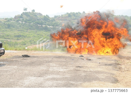 Police Car at Bomb blast 137775663