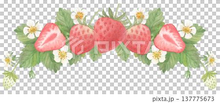 Watercolor strawberry frame Watercolor strawberry frame 137775673