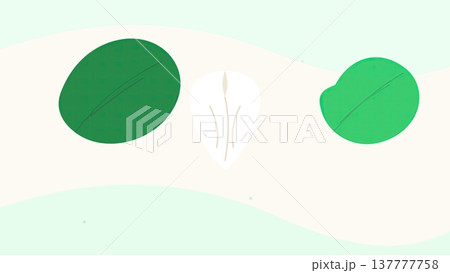 Soft mint abstract background with garlic clove between two green leaves on smooth layered wave composition minimal style Soft mint abstract background with garlic clove between two green leaves on smooth layered wave composition minimal style 137777758