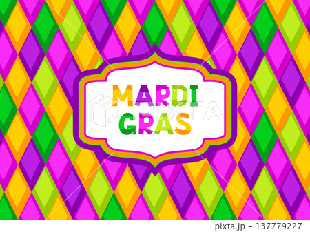 Mardi Gras party background. Carnival illustration for traditional holiday or festival. 137779227