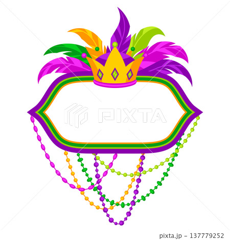 Mardi Gras party background. Carnival illustration for traditional holiday or festival. 137779252