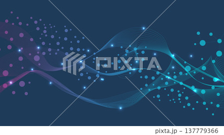 Modern abstract molecules structure for science or medical background. DNA helix or atom visualization. Molecular wave flow abstract background. Vector illustration Modern abstract molecules structure for science or medical background. DNA helix or atom visualization. Molecular wave flow abstract background. Vector illustration 137779366