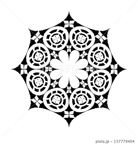 Abstract Decorative Radial Mandala Pattern. 137779404