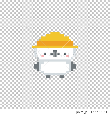 A pixel art image of a yellow hat and a long-tailed tit. A pixel art image of a yellow hat and a long-tailed tit. 137779531