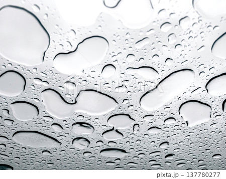 Raindrops on the window close-up, abstract natural background. 137780277