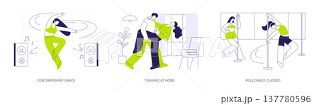 Dancing classes isolated cartoon vector illustrations se 137780596