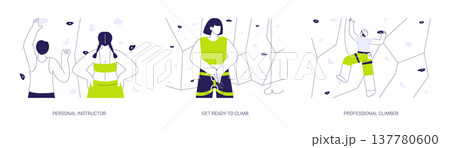 Bouldering isolated cartoon vector illustrations se Bouldering isolated cartoon vector illustrations se 137780600