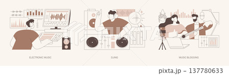 Making music isolated cartoon vector illustrations se 137780633