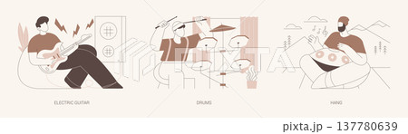 Playing musical instruments isolated cartoon vector illustrations se Playing musical instruments isolated cartoon vector illustrations se 137780639