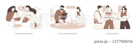 Catering service isolated cartoon vector illustrations se 137780656