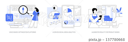 AI and AR for Marketing Innovation abstract concept vector illustrations. 137780668