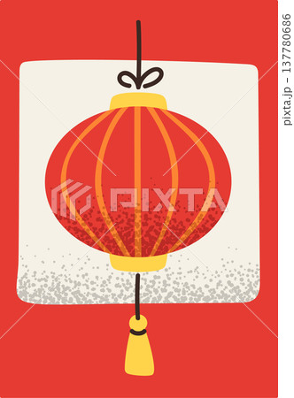 South Korea poster with lantern South Korea poster with lantern 137780686