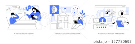 AI Transforming Therapy and Strategy abstract concept vector illustrations. 137780692