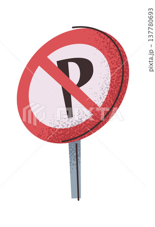 No parking allowed round sign 137780693