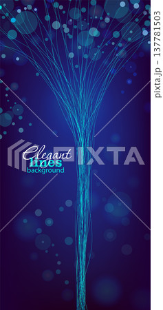 Blue neon background with graceful lines. a shining neon bouquet of wires. Hand drawn. Not AI, vector illustration. Blue neon background with graceful lines. a shining neon bouquet of wires. Hand drawn. Not AI, vector illustration. 137781503