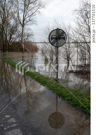 The impact of floods in Portugal in 2026, when rivers overflow and inundate agricultural fields 137781510