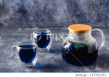 Organic blue tea Anchan. Organic blue tea Anchan. 137781551