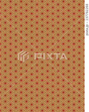 偽金と臙脂色の麻の葉の背景 137782268