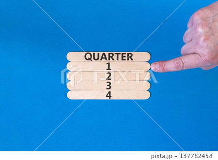 1st first quarter 1 symbol. Concept word Quarter 1 on beautiful wooden sticks. Beautiful blue background. Businessman's hand. Business, happy 1st first quarter 1 Q1 concept. Copy space. 1st first quarter 1 symbol. Concept word Quarter 1 on beautiful wooden sticks. Beautiful blue background. Businessman's hand. Business, happy 1st first quarter 1 Q1 concept. Copy space. 137782458