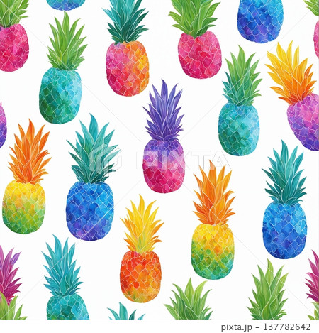 watercolor painting of leaf and flowers pattern watercolor painting of leaf and flowers pattern 137782642