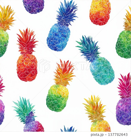 watercolor painting of leaf and flowers pattern 137782643