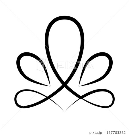 Flourish calligraphic design element. Page decoration symbol to embellish your layout. Linear of vintage swirl 137783282