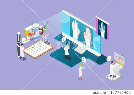 3D Isometric Flat Vector Illustration of Arthritis, Osteoarthritis, And Rheumatism In Wrist And Fingers 3D Isometric Flat Vector Illustration of Arthritis, Osteoarthritis, And Rheumatism In Wrist And Fingers 137783400