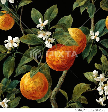 watercolor painting of leaf and flowers pattern watercolor painting of leaf and flowers pattern 137783427