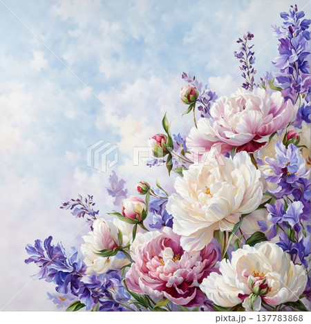spring background with flowers of cherry blossoms 137783868