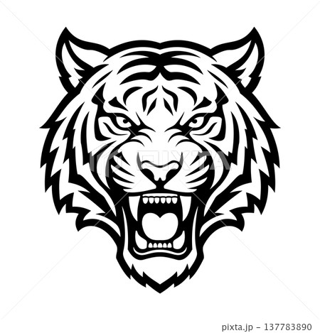 Outline Tiger Face Illustration Character Vector Logo Template Outline Tiger Face Illustration Character Vector Logo Template 137783890
