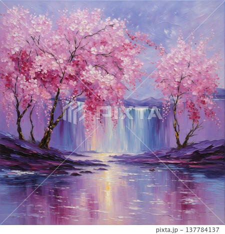 watercolor painting of leaf and flowers pattern watercolor painting of leaf and flowers pattern 137784137