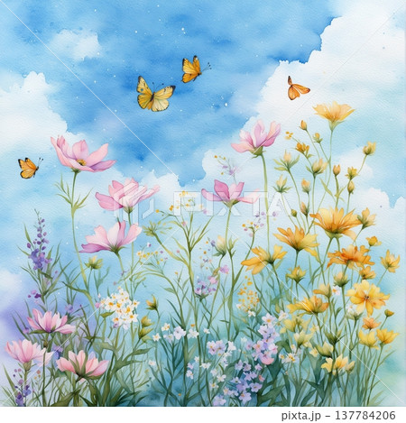 floral background with flowers floral background with flowers 137784206