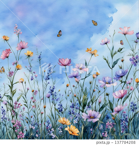 floral background with flowers 137784208