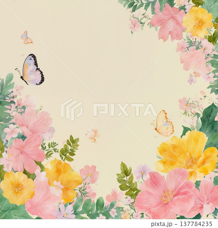 floral background with flowers floral background with flowers 137784235