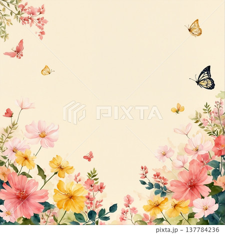 floral background with flowers 137784236